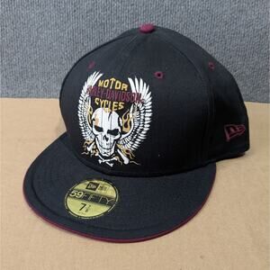 Harley-Davidson New Era 59FIFTY Fitted Cap Hat Size 7 7/8 4XL Skull Embroidered